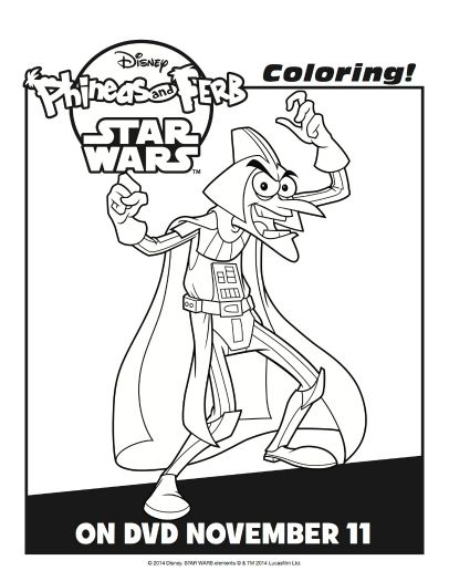 406x525 Phineas And Ferb Star Wars Coloring Page Cookies