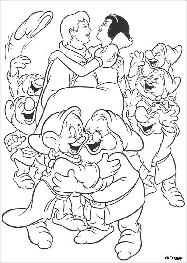 Snow White With Her Prince Coloring Pages 607x850 Snow White With Her Prince Coloring Pages