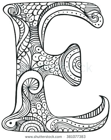 Black Coloring Pages Letter E Coloring Page Hand Drawn Capital 372x470 Black Coloring Pages Letter E Coloring Page Hand Drawn Capital