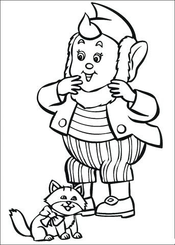 343x480 Ear Printable Coloring Page Big Ears And The Cat Coloring Page