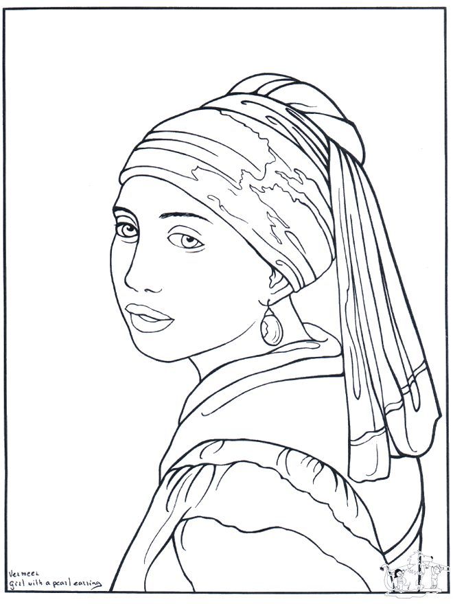 660x880 Free Coloring Pages Of Famous Artwork! (The Girl With The Pearl