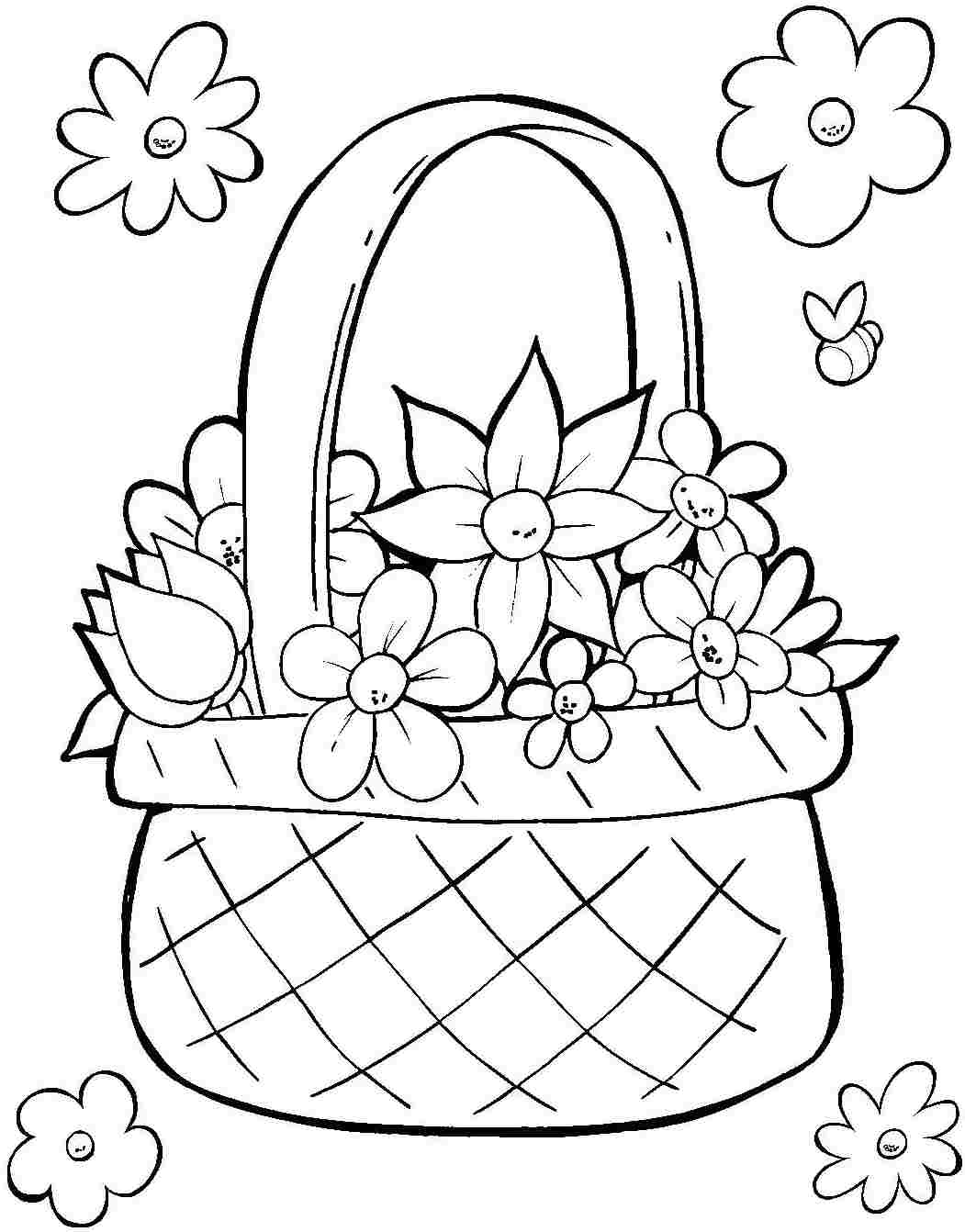 Easter Basket Coloring Page Printables 1051x1342 Easter Basket Coloring Page Printables