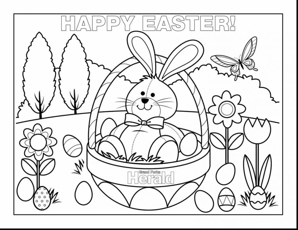 Easter Bunny Coloring Pages For Preschoolers