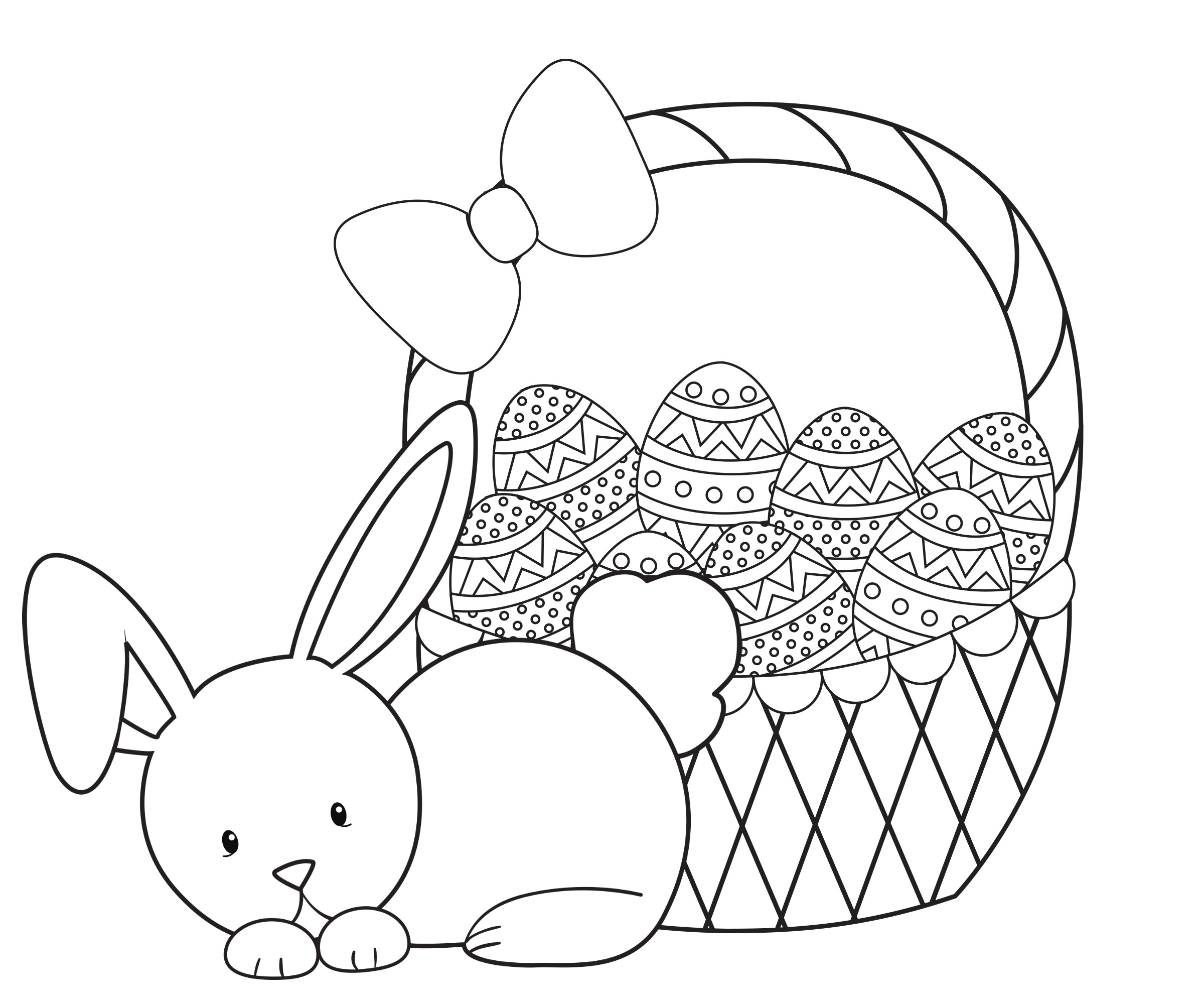 Funny Easter Bunny And Chicks Coloring Page For Kids Coloring 2400x2000 Funny Easter Bunny And Chicks Coloring Page For Kids Coloring