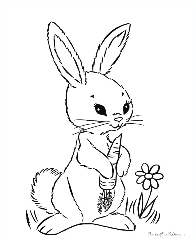 Preschool Cute Easter Bunny Coloring Pages 670x820 Preschool Cute Easter Bunny Coloring Pages