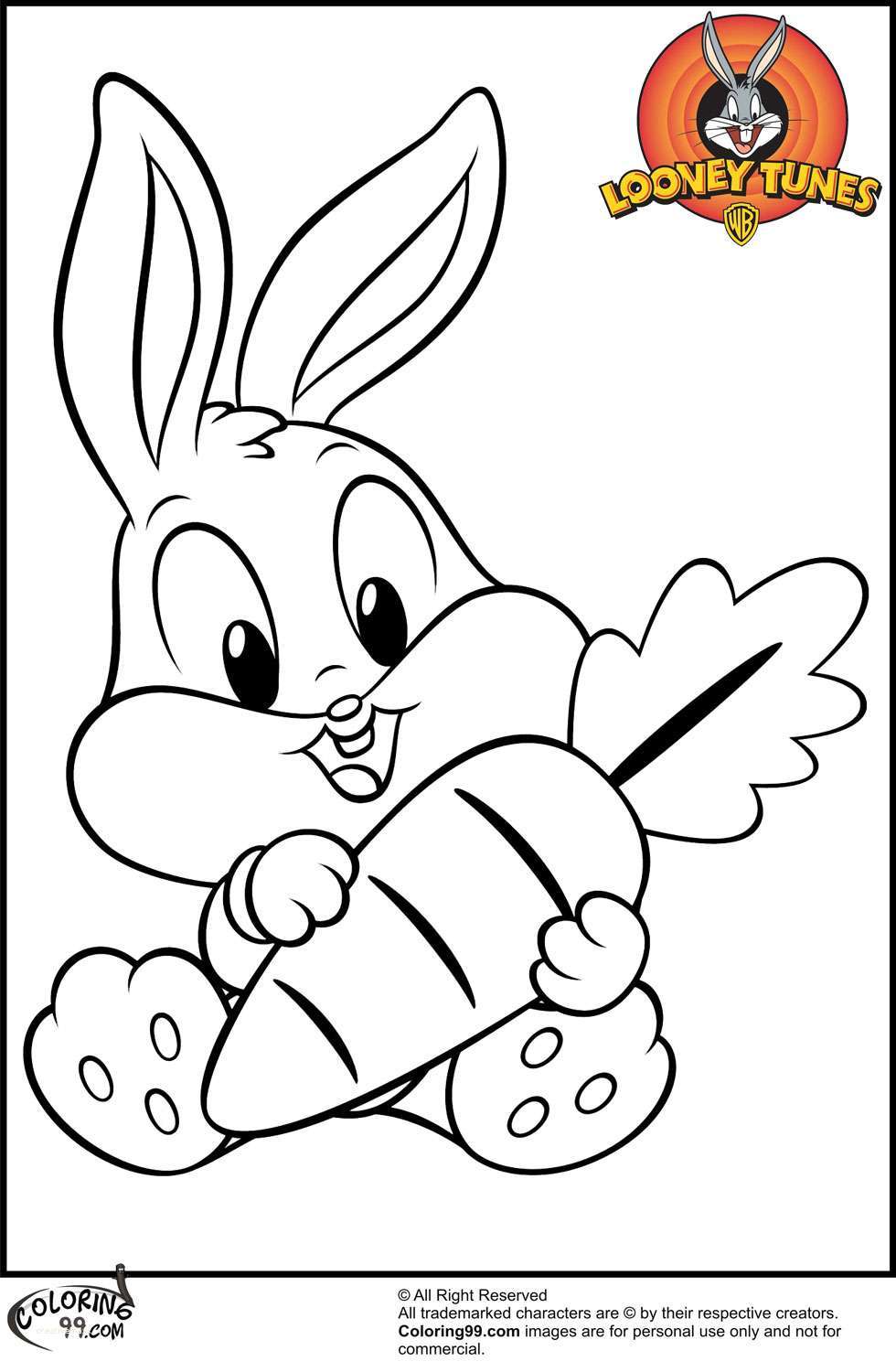 980x1500 Cute Easter Bunny Coloring Pages Printable New Baby Bugs Of Jpg