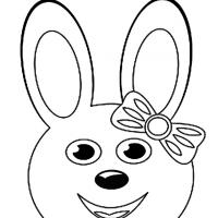 200x200 Easter Bunny Face Coloring Pages
