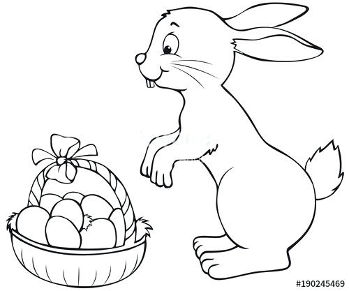 500x417 Easter Basket Coloring Pages Happy Bunny With Basket Coloring Page
