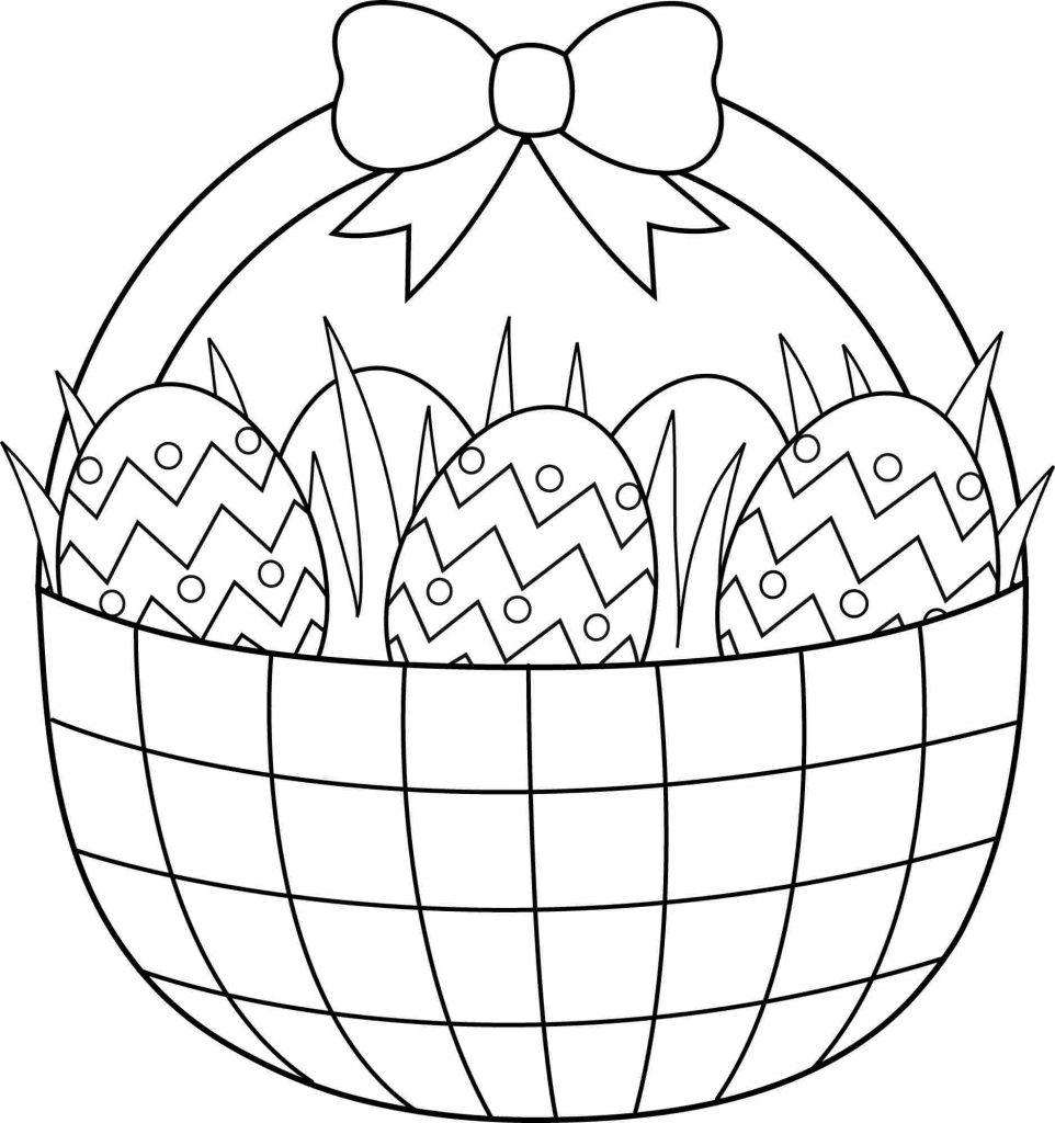 962x1024 Easter Basket Coloring Pages Happy Easter 2018