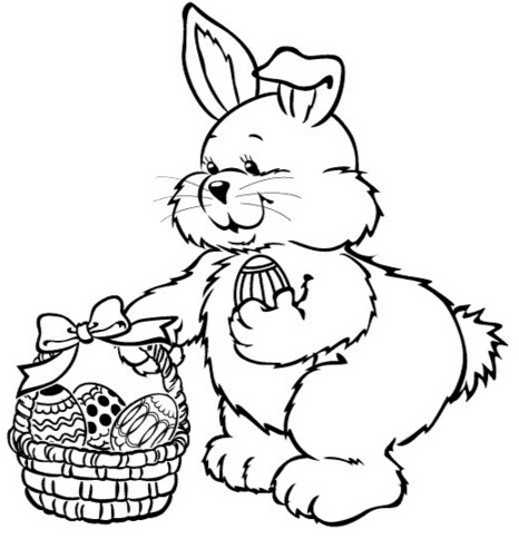 466x484 Easter Bunny Basket Coloring Page Amp Coloring Book