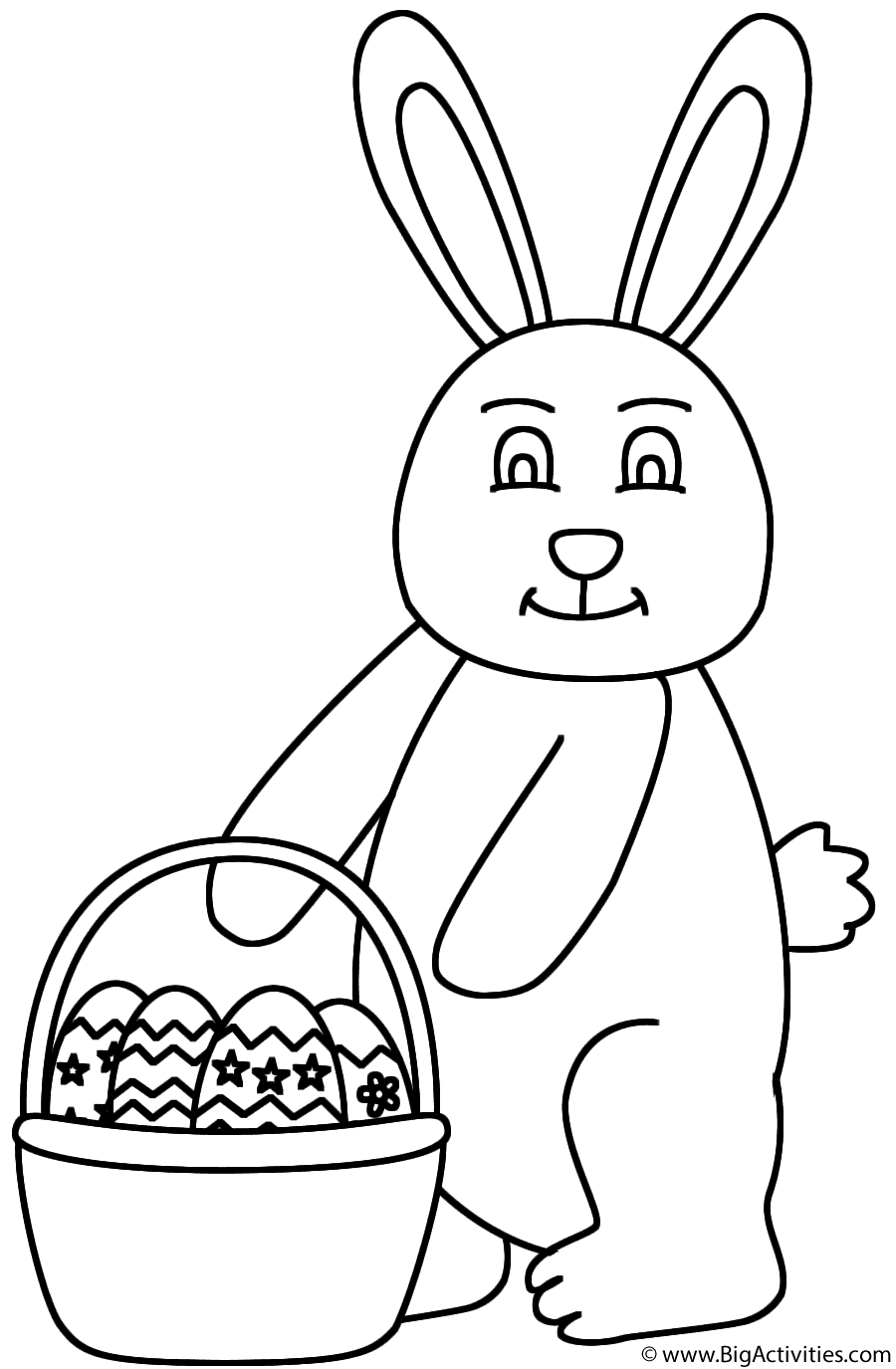 900x1375 Easter Bunny Holding Basket Of Easter Eggs