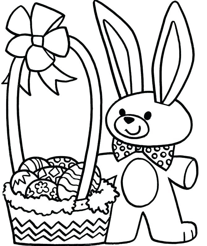 670x796 Easter Bunny Basket Coloring Page Deepart