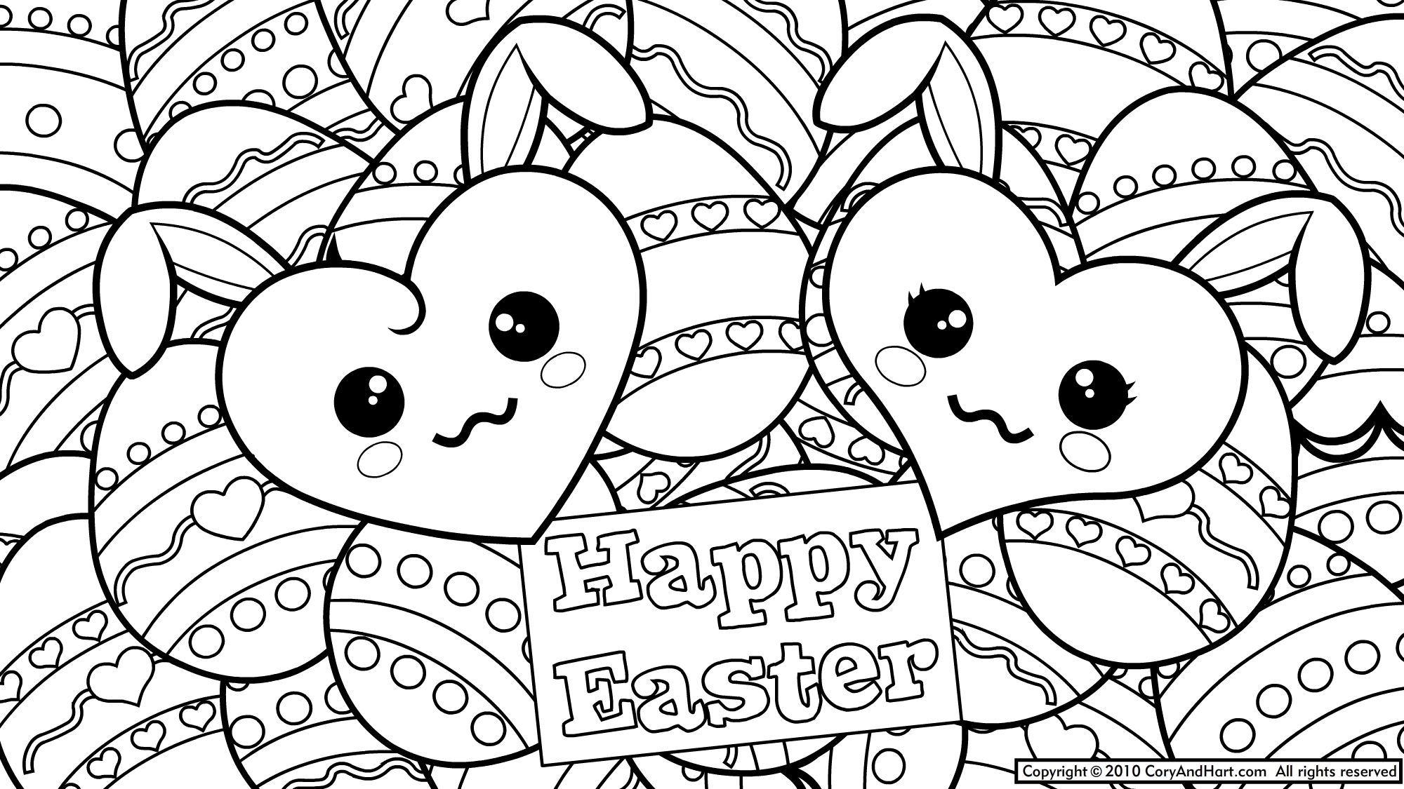Easter Bunny Coloring Page 2000x1125 Easter Bunny Coloring Page