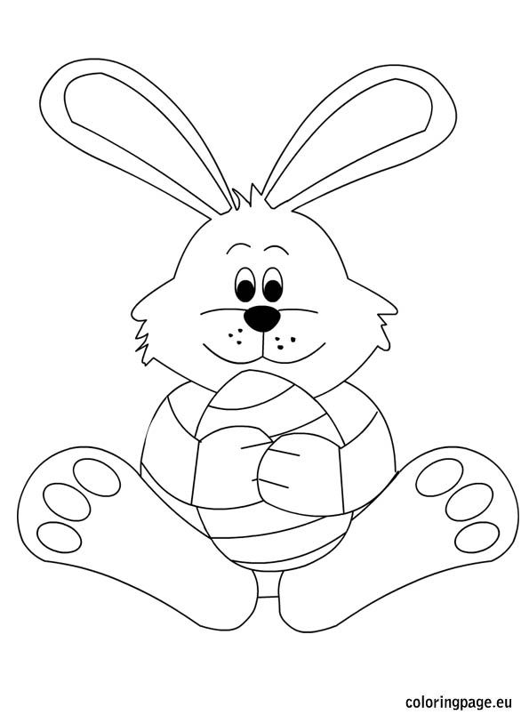 Easter Rabbit With Egg Coloring Page Easter Easter 595x804 Easter Rabbit With Egg Coloring Page Easter Easter