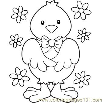 Easter Chick Coloring Page 340x340 Easter Chick Coloring Page