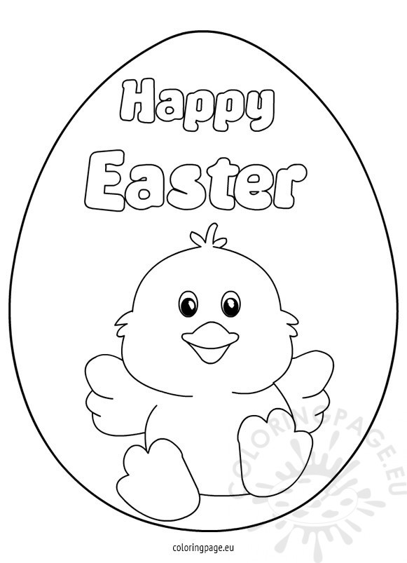 Happy Easter Chick Colouring Page 581x803 Happy Easter Chick Colouring Page