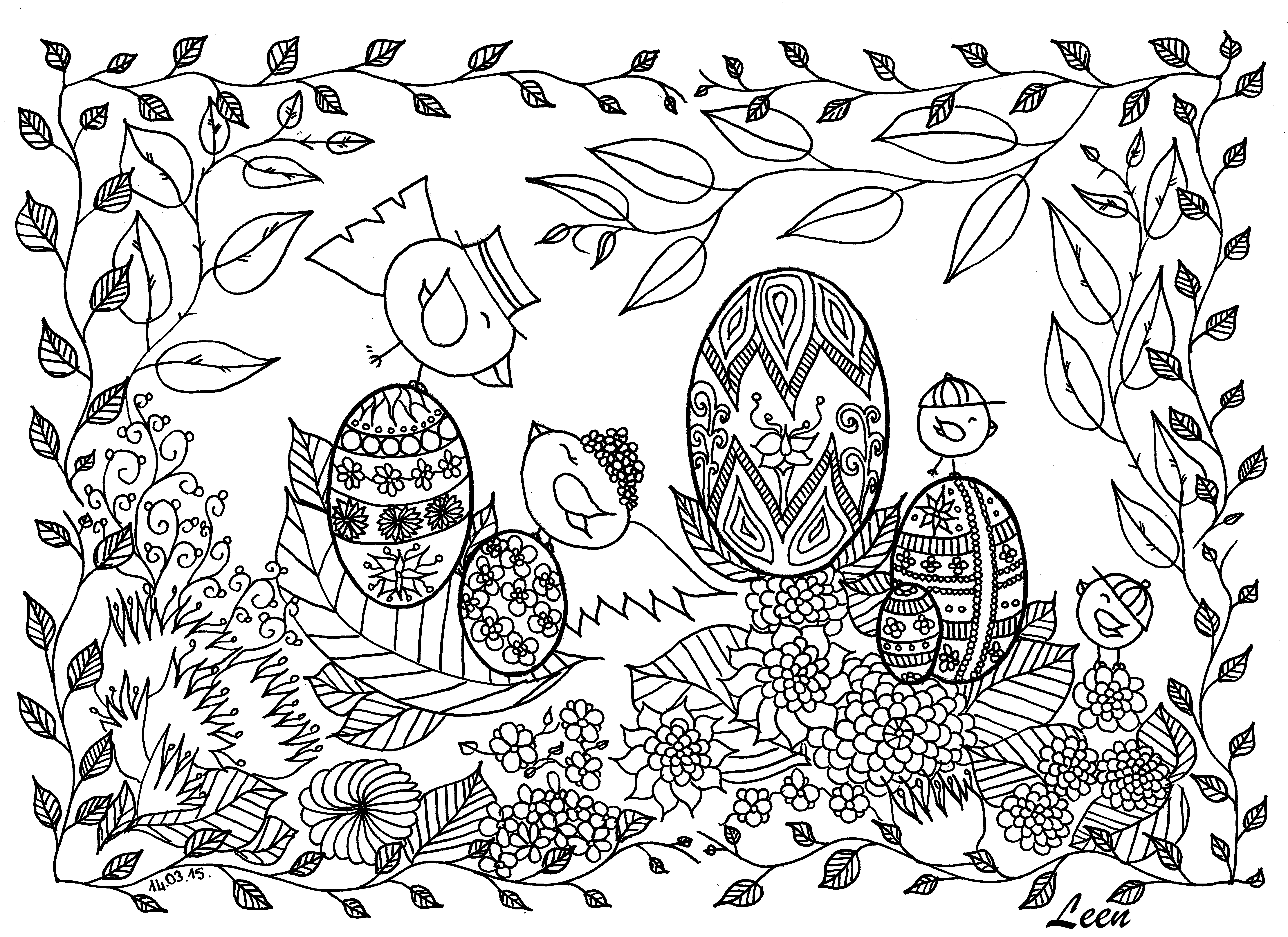7014x5100 Easter Coloring Pages For Adults Best Kids