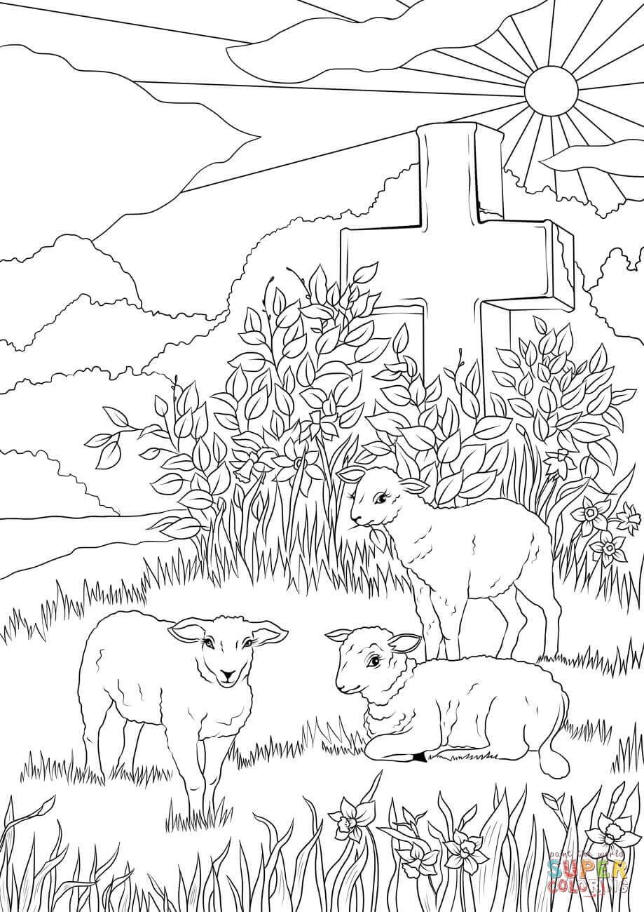 919x1300 Easter Cross Coloring Pages Christian Pictures Island Sheets