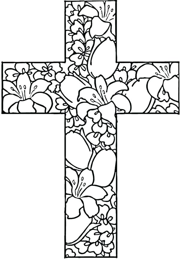 600x862 Easter Cross Coloring Pages Vintage Printable Cross Coloring Pages