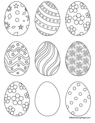 310x400 Printable Easter Egg Coloring Pages Color Bros