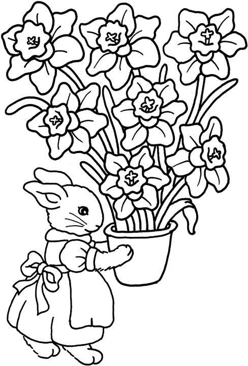488x720 Easter Flowers Coloring Pages