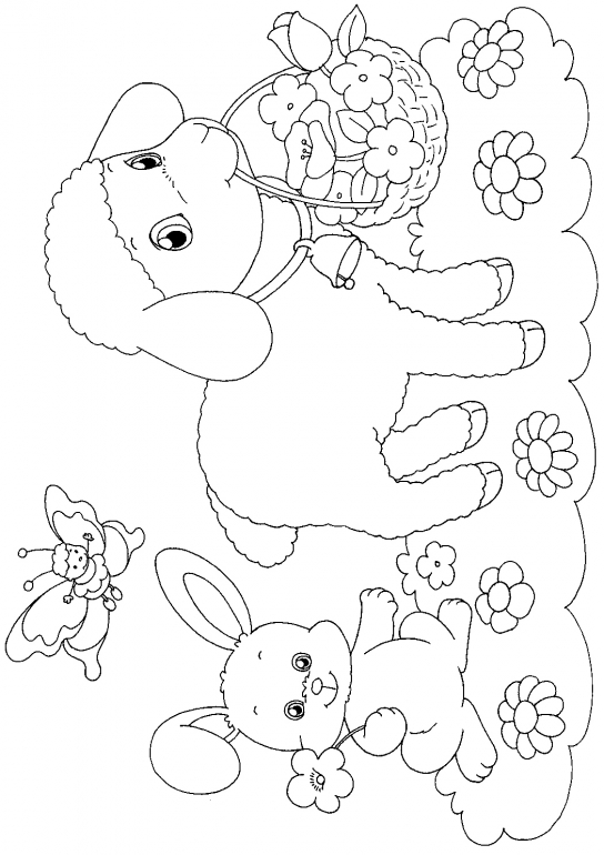 Easter Lambs Coloring Pages Cartoon Easter Lamb 544x770 Easter Lambs Coloring Pages Cartoon Easter Lamb