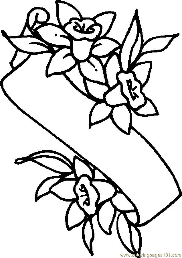 636x900 Easter Lily Banner Printable Coloring Page For Kids And Adults