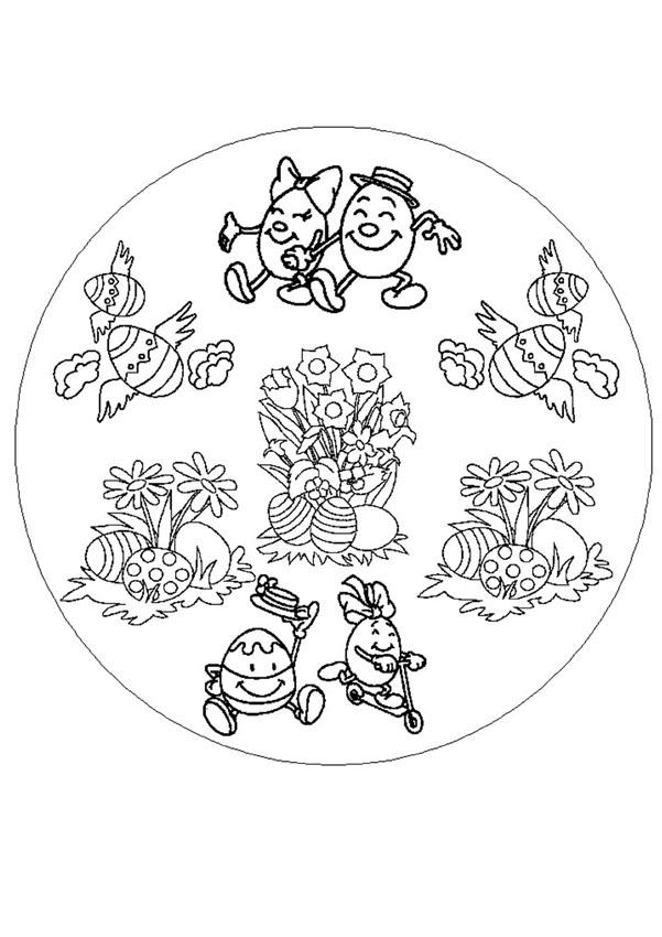 Easter Bunny Mandala Coloring Pages 601x850 Easter Bunny Mandala Coloring Pages