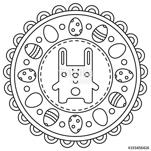 Easter Mandala. Coloring Page. Vector Illustration. Stock Image 500x500 Easter Mandala. Coloring Page. Vector Illustration. Stock Image