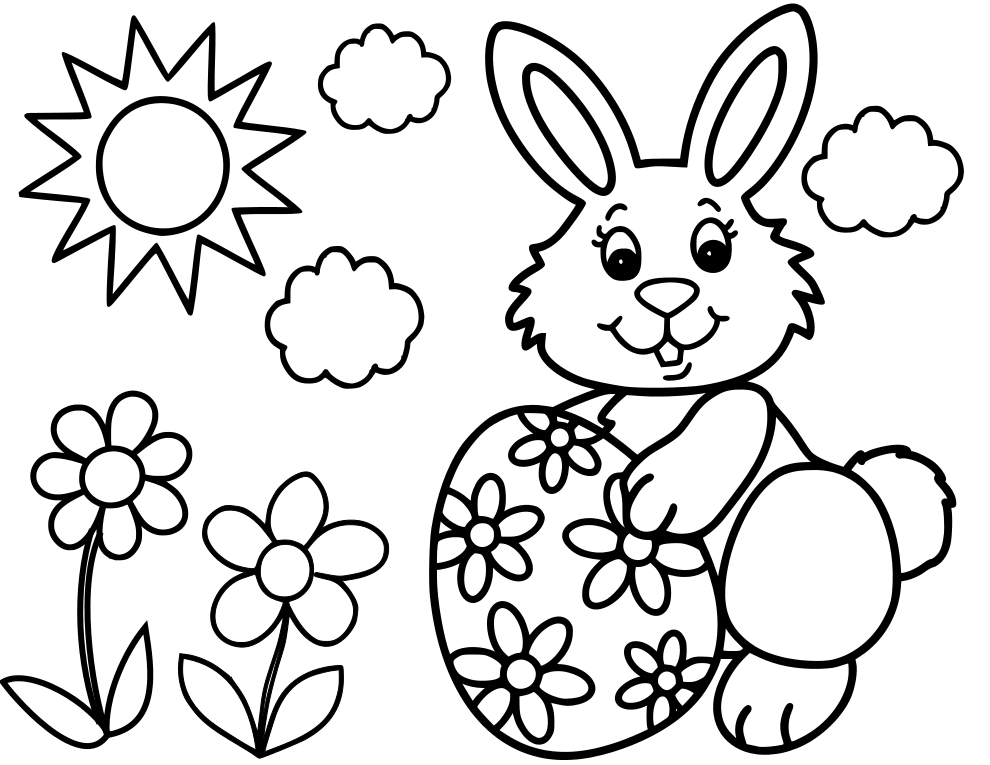 990x765 Easter Bunny Coloring Page