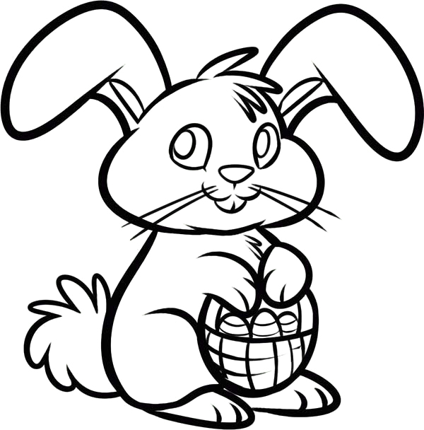 600x608 Easter Rabbit Coloring Pages Easter Bunny Holding Egg2 Ebestbuyvn.co