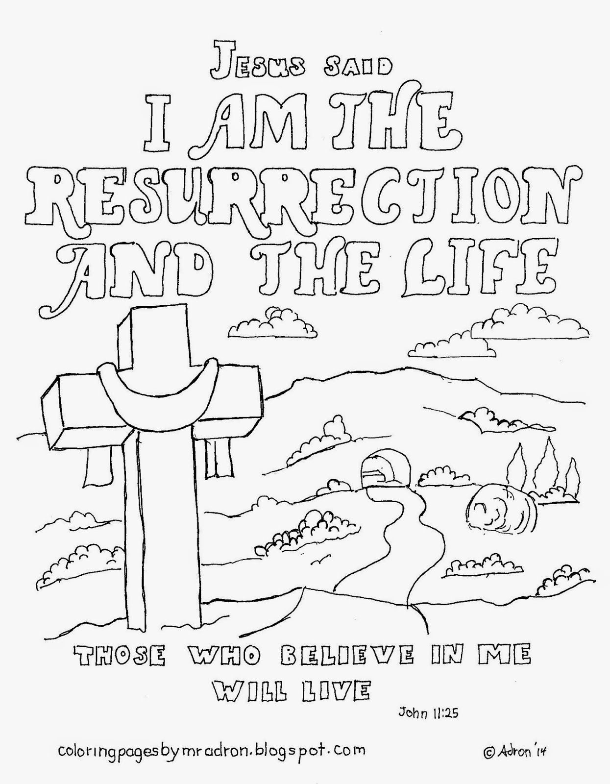 Coloring Pages For Kids By Mr. Adron I Am The Resurrection 1245x1600 Coloring Pages For Kids By Mr. Adron I Am The Resurrection