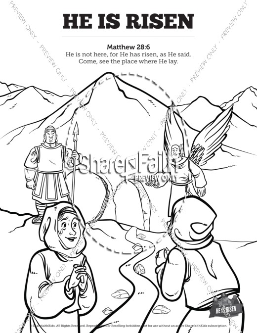 520x673 Matthew 28 Coloring Page Matthew 28 He Is Risen Easter Sunday