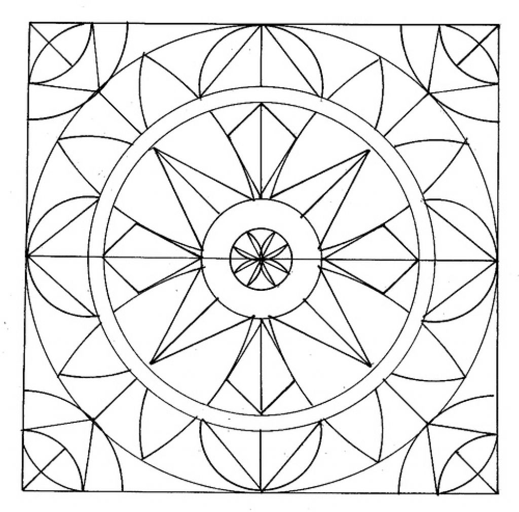 Easy Geometric Abstract Coloring Page For Kids Fun Ideas 1024x1009 Easy Geometric Abstract Coloring Page For Kids Fun Ideas