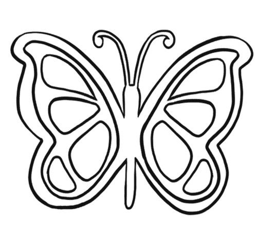 500x458 Simple Butterfly Coloring Pages Kids Coloring Pages