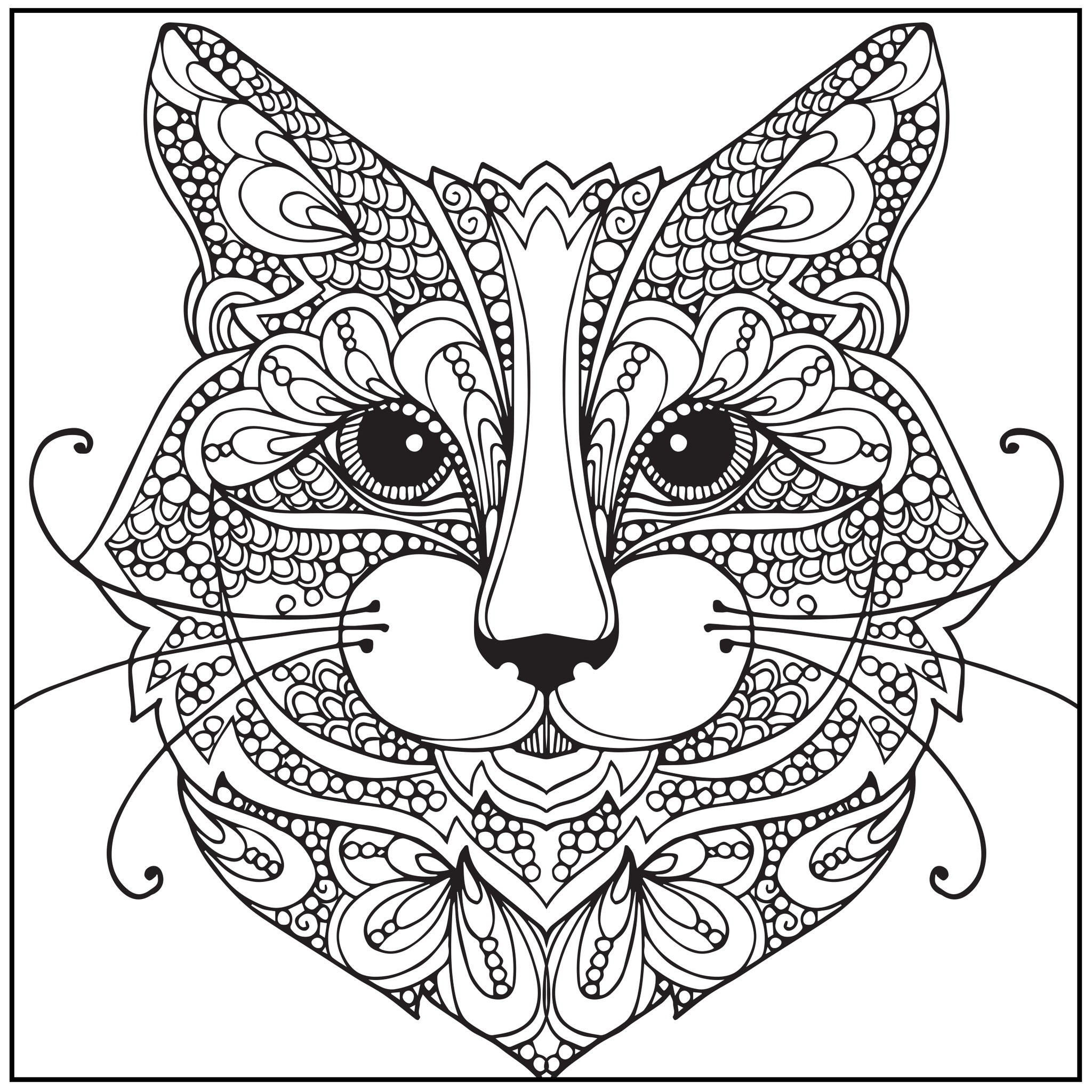 2048x2048 Adult Coloring Pages Cats Easy Printable