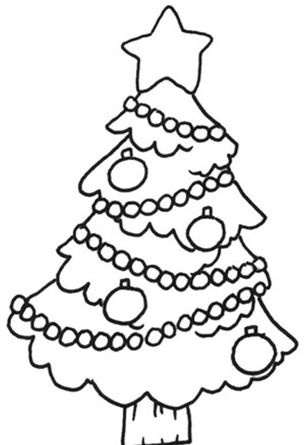 Easy Christmas Tree Coloring Pages 1052x1538 Easy Christmas Tree Coloring Pages