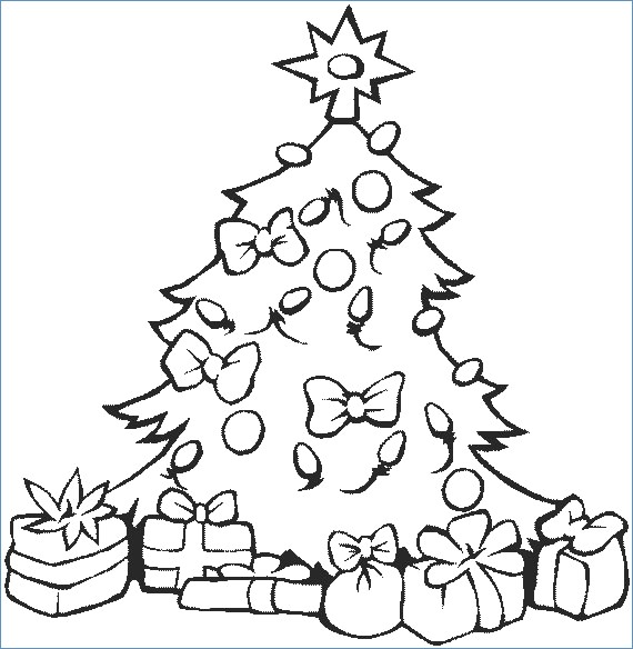 570x584 Easy Christmas Tree Coloring Page