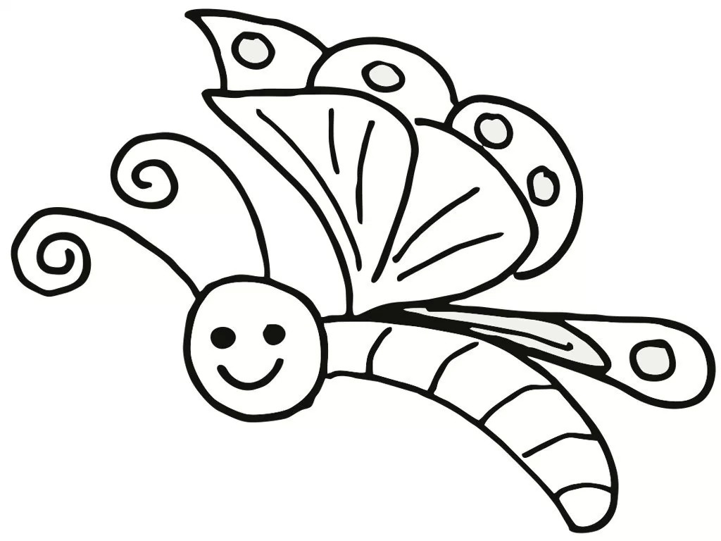 Easy Butterfly Coloring Pages For Preschool 1024x768 Easy Butterfly Coloring Pages For Preschool