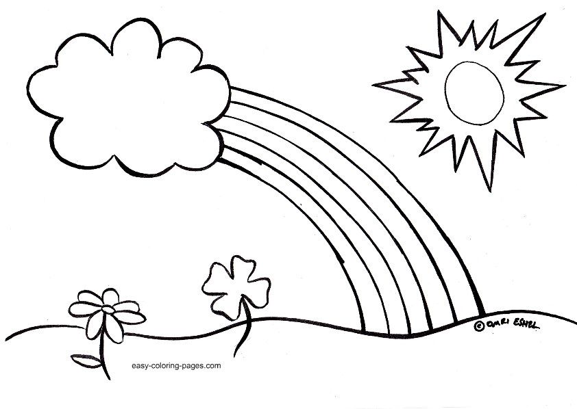 Easy Spring Coloring Pages For Kids Printable Coloring Sheet 842x598 Easy Spring Coloring Pages For Kids Printable Coloring Sheet