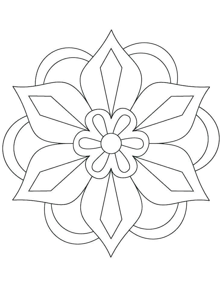 736x951 Easy Flower Coloring Pages Cute Flower Coloring Pages Sheets