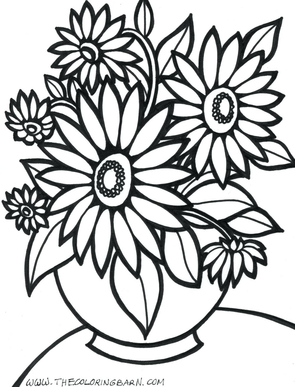 1000x1312 Coloring Pages ~ Printable Flower Coloring Pages Simple Easy