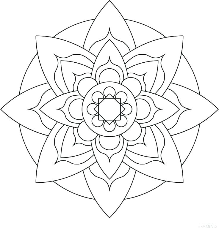 736x771 Easy Printable Flower Coloring Pages