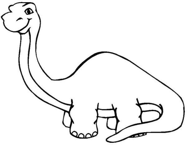 600x464 Simple Dinosaur Coloring Page