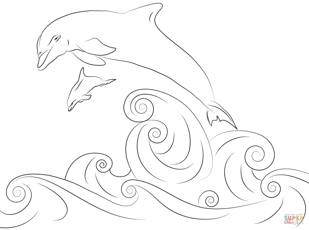 1024x764 Best Dolphin Coloring Page Pages Of Printable General Free