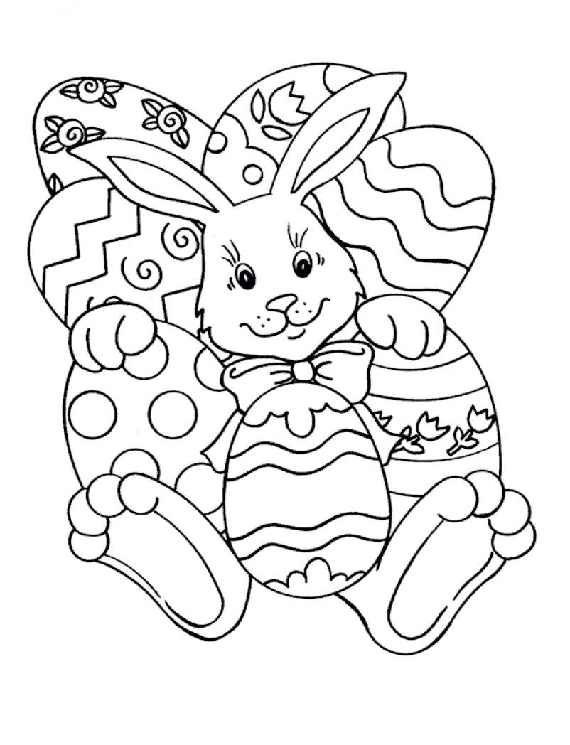 802x1048 Coloring Pages Easter Rabbit Best Of Easy Bunny And Eggs At 2