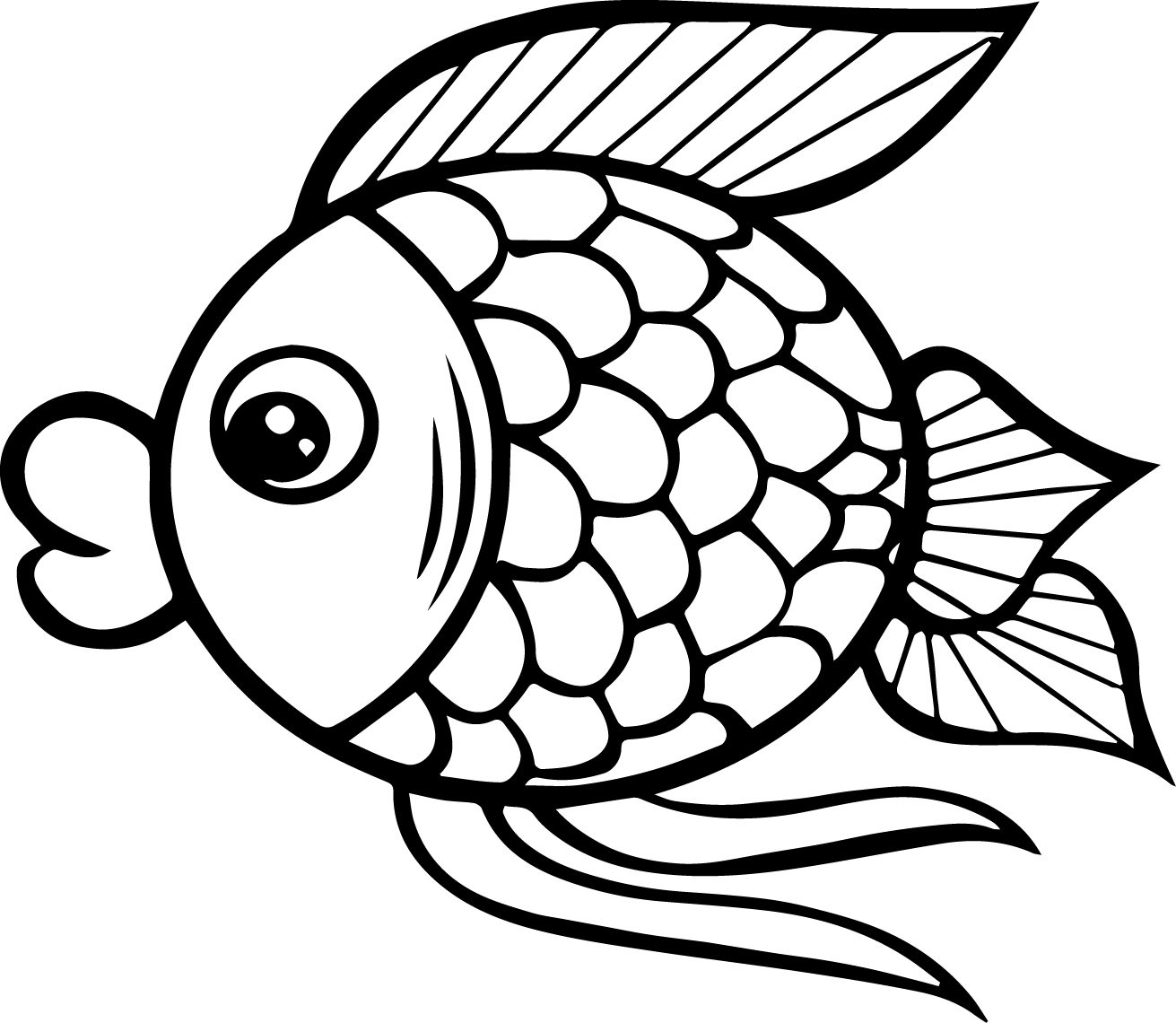 1311x1140 Easy Fish Colouring Template Coloring Page Pag