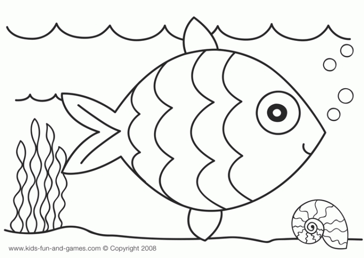 730x518 Blank Rainbow Fish Outline To Color For Kindergarten Fun Activity