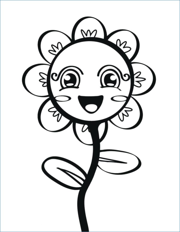 Easy Flower Coloring Pages Kids 600x775 Easy Flower Coloring Pages Kids