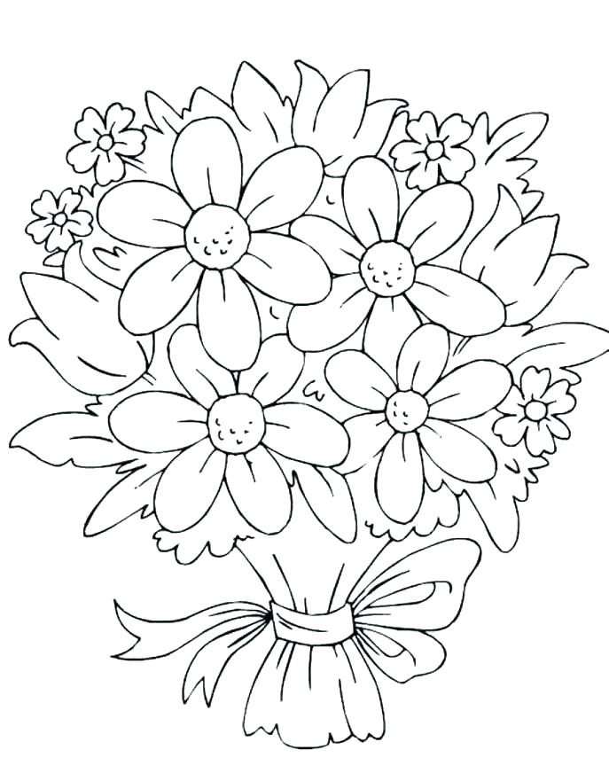 Flower Coloring Pages Easy 687x881 Flower Coloring Pages Easy